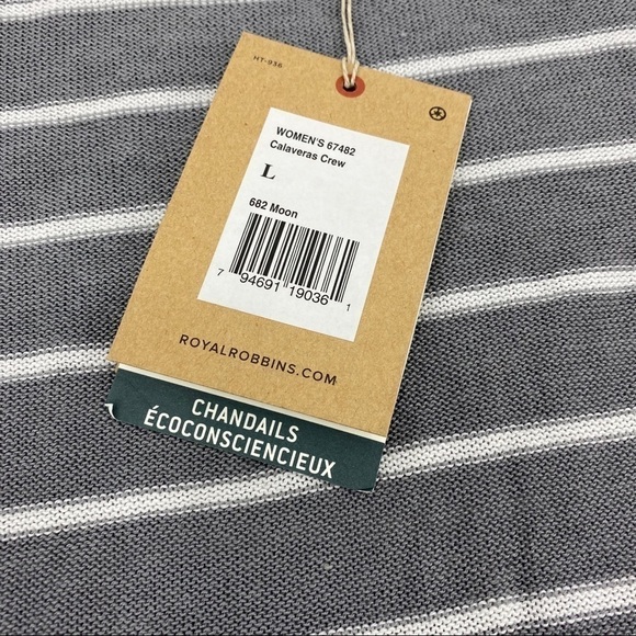 Royal Robbins Calaveras crew sweater gray/wht NWT! - Picture 5 of 10